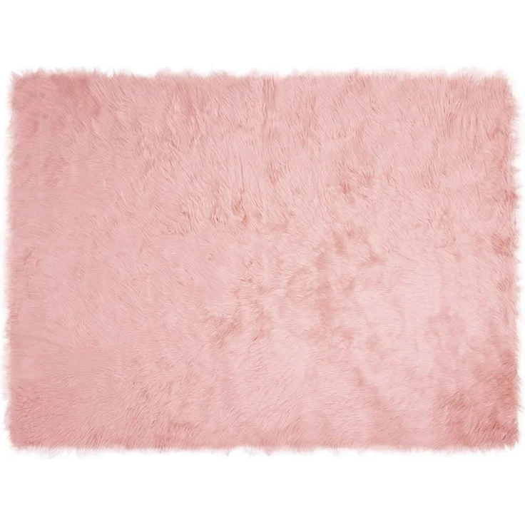 vidaXL Kunstschaffell Teppich Tafalla Rosa 160 x 230 cm Polyester 42021550 – Bild 1