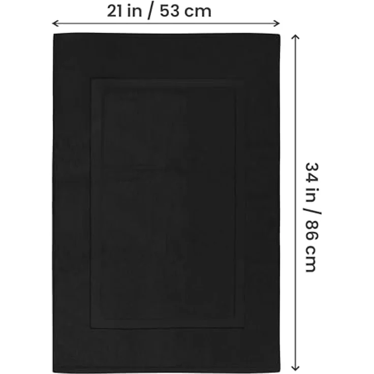 Utopia Towels Badteppich, Baumwolle, kein Badezimmerteppich, 53,3x86,4 cm, 100% ringgesponnene Baumwolle, sehr saugfähig und maschinenwaschbar, Schwarz, 2 Stück – Bild 4