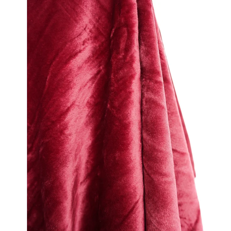 Kuschelige Decke 220x240 cm Fleecedecke Wohndecke aus Polyester Tagesdecke Bordeaux – Bild 3