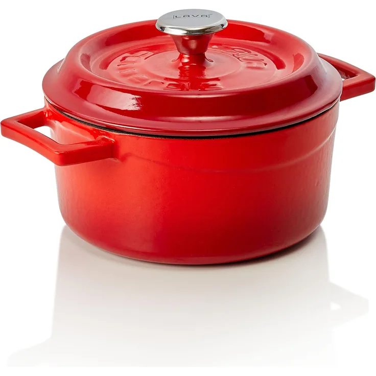 Cocotte Ø 16,5cm rot Gusseisen emailliert LAVA CAST IRON