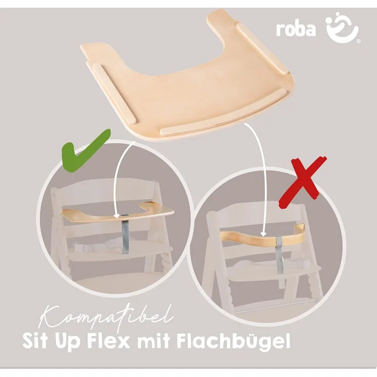 roba Essbrett aus Holz - Erweiterung & Zubehör für Hochstuhl Sit Up Flex - Kompatibel mit Gurtsystem und Hochstuhlauflagen - ab 6 Monaten - Stone washed – Bild 12