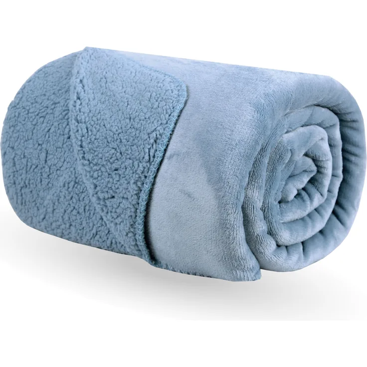 Kuscheldecke "Teddy Fleece" Sherpa/Flanell, 150x200cm Blau