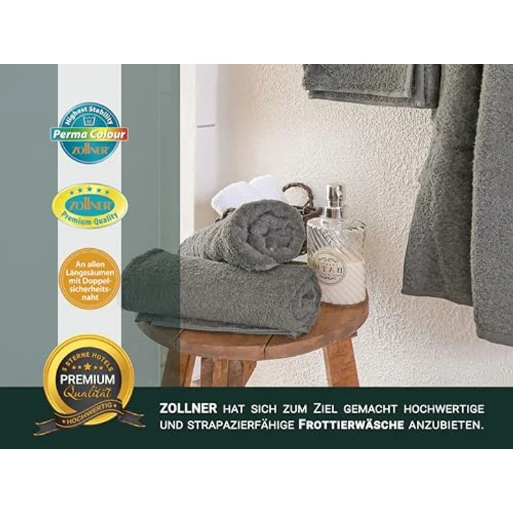 ZOLLNER Handtücher, Walkfrottier (6-St), 50x100 cm, 100% Baumwolle, vom Hotelwäschespezialisten, bis 95 °C – Bild 6