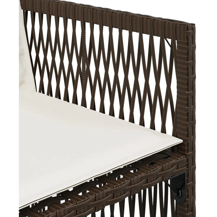 vidaXL Gartenstühle mit Kissen 4 Stk. Braun Poly Rattan 364969 – Bild 9
