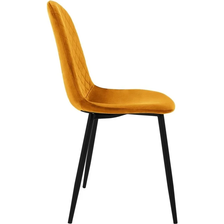 ML-DESIGN Stuhl Esszimmerstuhl mit Rückenlehne, Polsterstuhl mit Metallbeinen (4 St), Wohnzimmerstuhl ergonomisch Gelb mit Samtbezug Küchenstuhl – Bild 2