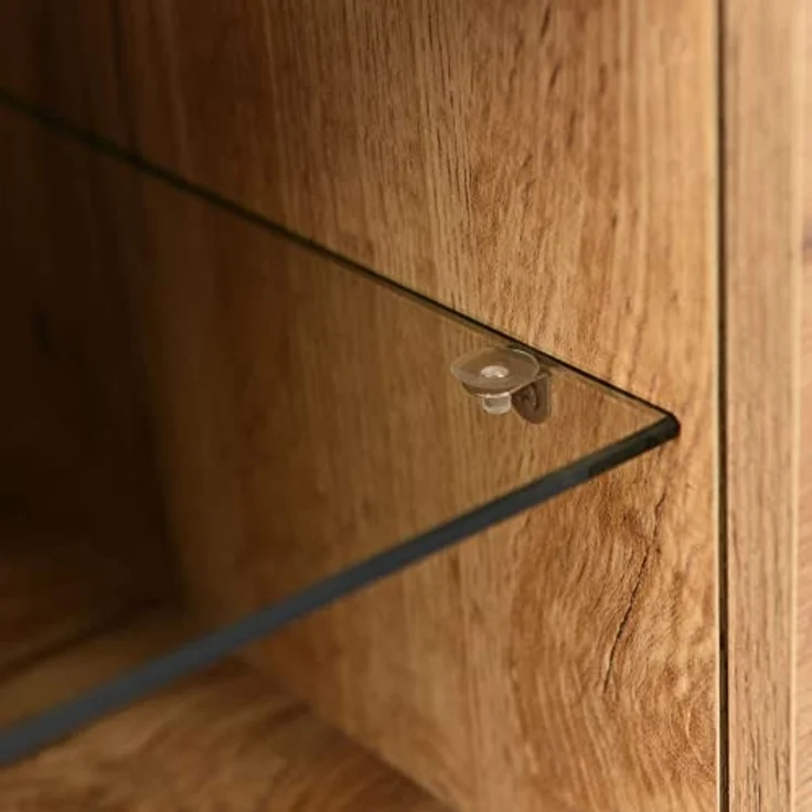 FurnitureR TV-Lowboard mit 2 Türen & offenem Fach, modernes Holz-Weiß-Design für Wohnzimmer & Medienbereich – Bild 6
