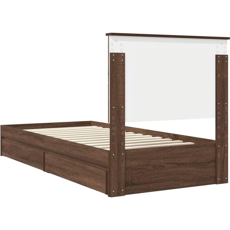 vidaXL Aufbewahrungsbett Braun Eichen-Optik 90 x 190 cm Holzwerkstoff 3411256 – Bild 9