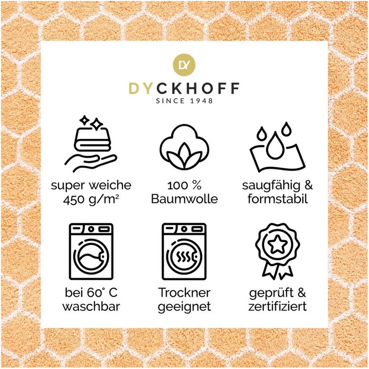 Dyckhoff Duschtuch Pure Natural Honey, Frottier (Packung, 1-St), BIO Baumwolle, GOTS – Bild 3