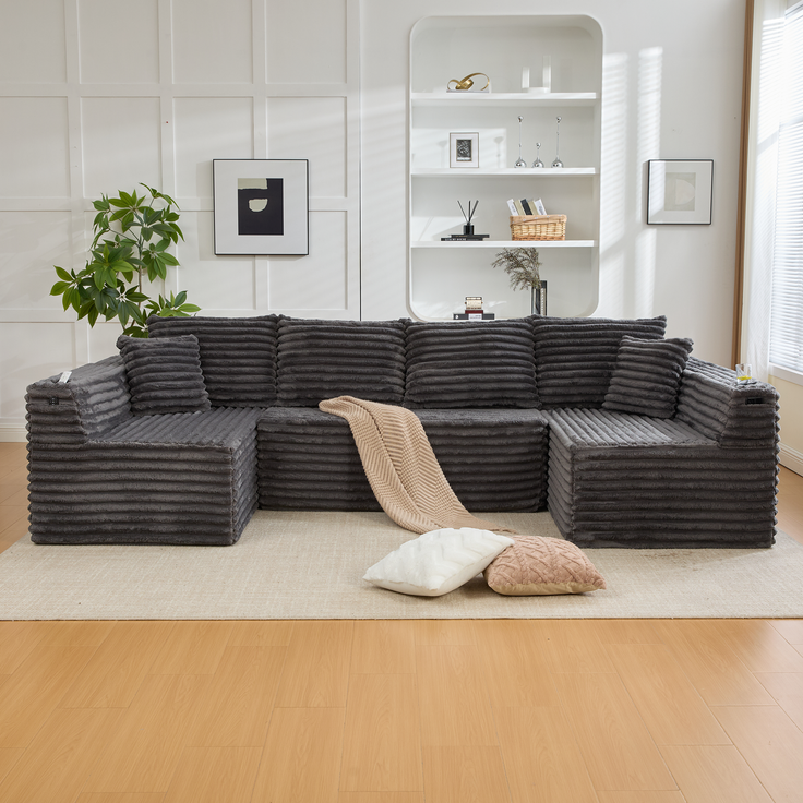 ZUBALIYA Wohnlandschaft 155x88 cm, mit Samtbezug, mit Cordbezug, mit breiten Armlehnen, mit Schaumstoffpolsterung – Bild 12