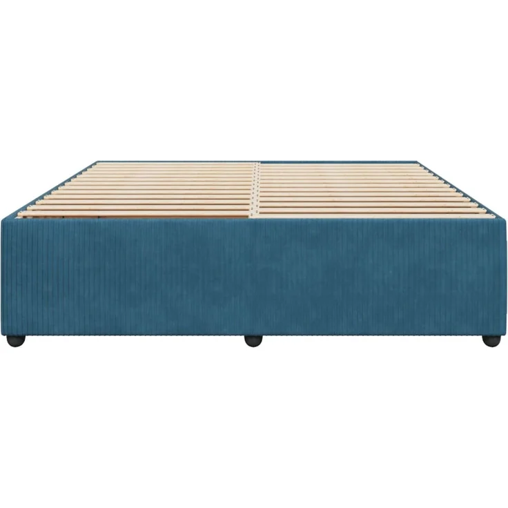 vidaXL Bettgestell Blau 180x200 cm Samt 3285028 – Bild 4