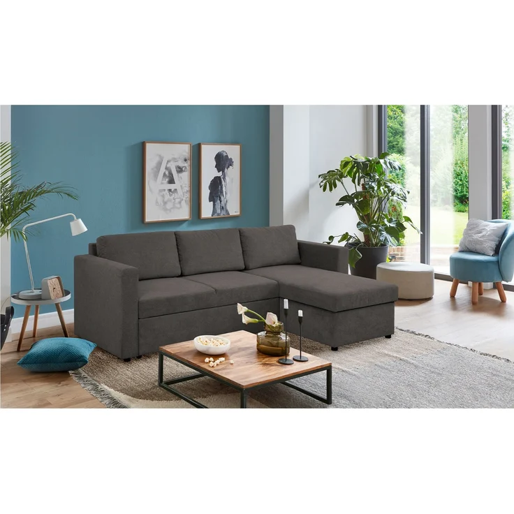 Wohnlandschaft Josua / Jena SO250, Stoff, Beige, Braun, 230 x 83 x 155 cm – Bild 2