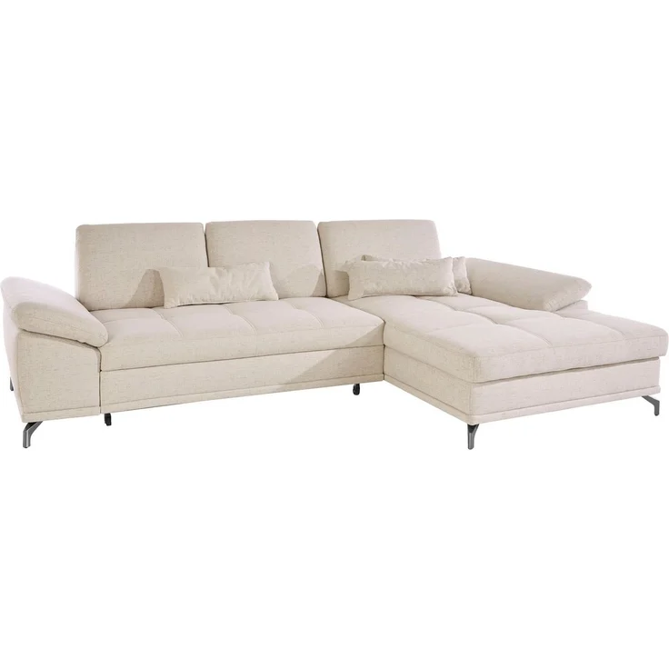 Places of Style Ecksofa Costello L-Form, mit Sitztiefenverstellung, Armteilverstellung und, 3 Nierenkissen, optional Bettfunktion und Bettkasten – Bild 3