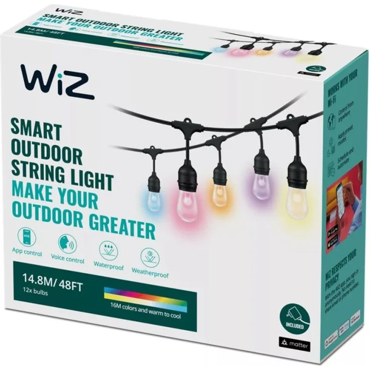 WiZ LED Lichterkette 12W 14,8m RGB – Bild 4