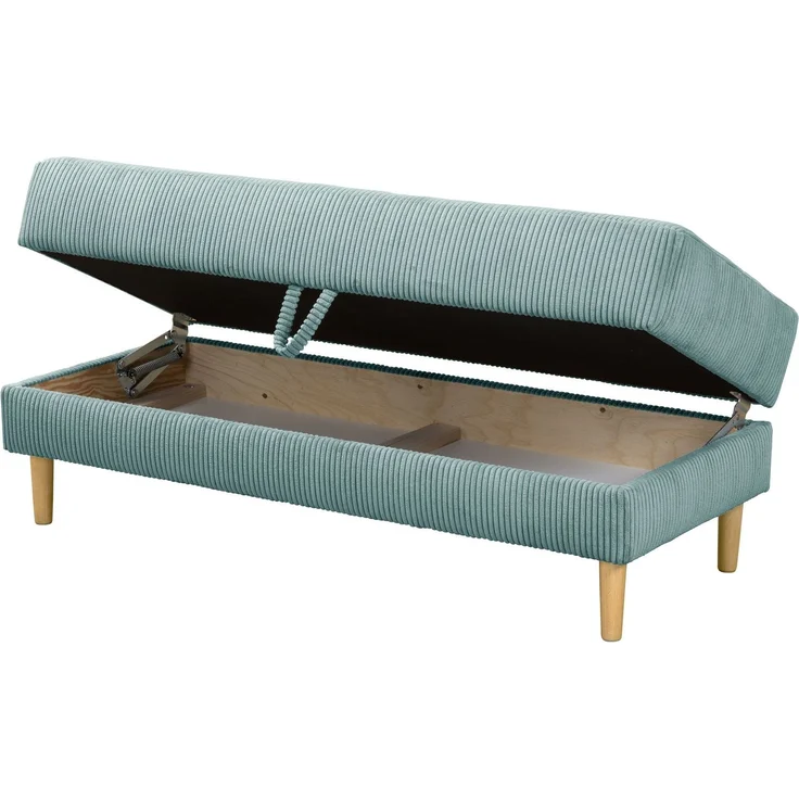 Funktionssofa mit Hocker Kattie Cordstoff eisblau – Bild 6