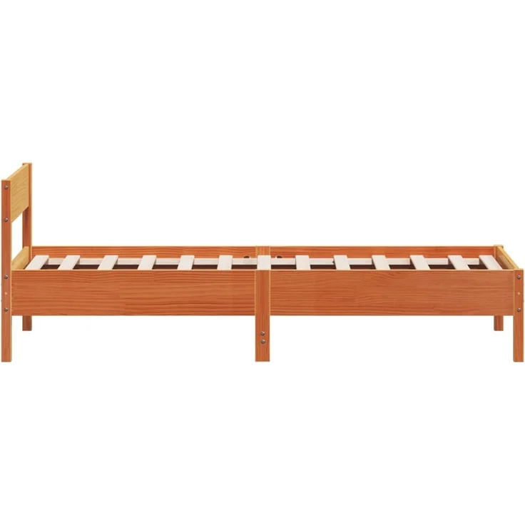 Einzelbetten, Betten für Erwachsene, Massivholzbett ohne Matratze Wachsbraun 90x200 Kiefernholz de4294 – Bild 5