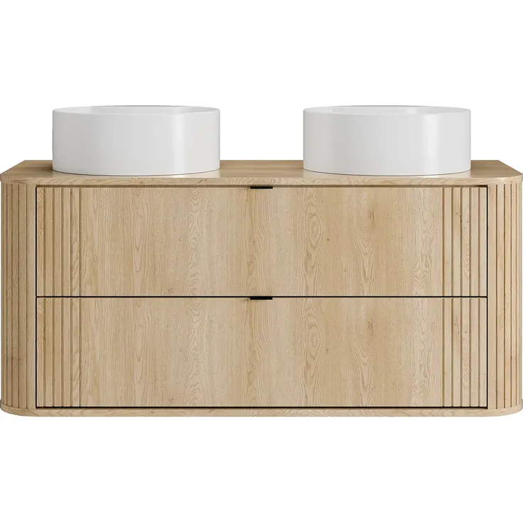 Vente-unique - FILOR Waschbeckenmöbel Holz, Platte Beige - B 46 cm x H 57 cm x L 120 cm – Bild 2