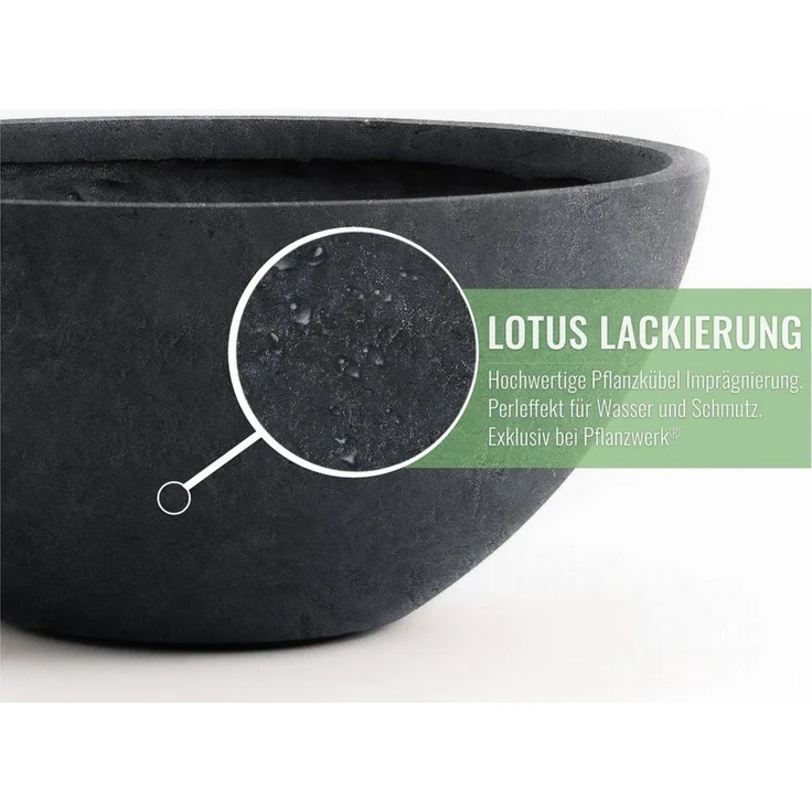 Pflanzwerk® Pflanzschale Pflanzkübel BOWL Frostbeständige Premium Blumenschale mit Lotus-Effekt, Fiberglas - Handgefertigt - Rund - Frostbeständig – Bild 4