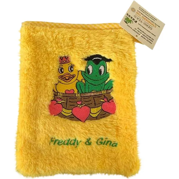 Freds Swim Academy 20122 Waschhandschuh aus weichem Welsoft Polyester mit Fred & Gina Motiv, ca. 16x20 cm, gelb