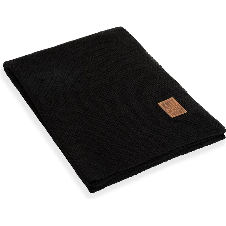 Knit Factory Jesse Decke 160x130 cm Glatt Schwarz