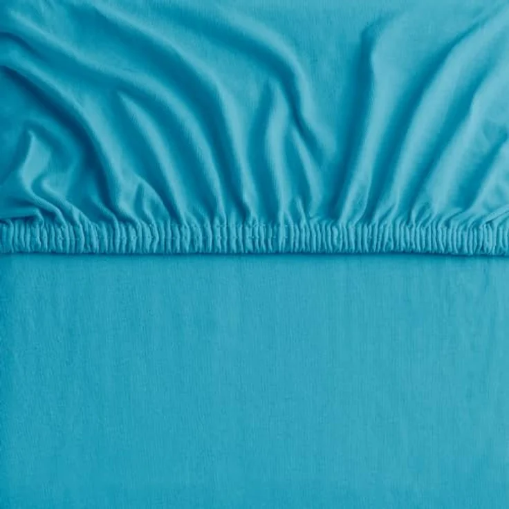 DecoKing Spannbettlaken 100x200 120x200 cm 100% gekämmte Baumwolle Zyan Blau Spannbetttücher Jersey Boxspringbett Amber 100x200 120x200 – Bild 7