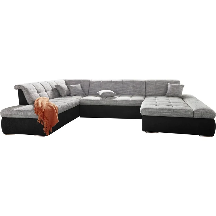 DOMO collection Wohnlandschaft PB Moric wahlweise mit Bettfunktion und Armteilverstellung U-Form, XXL-Format B/T/H: 353/216/80 cm, feine Steppung, incl. Zierkissen – Bild 5
