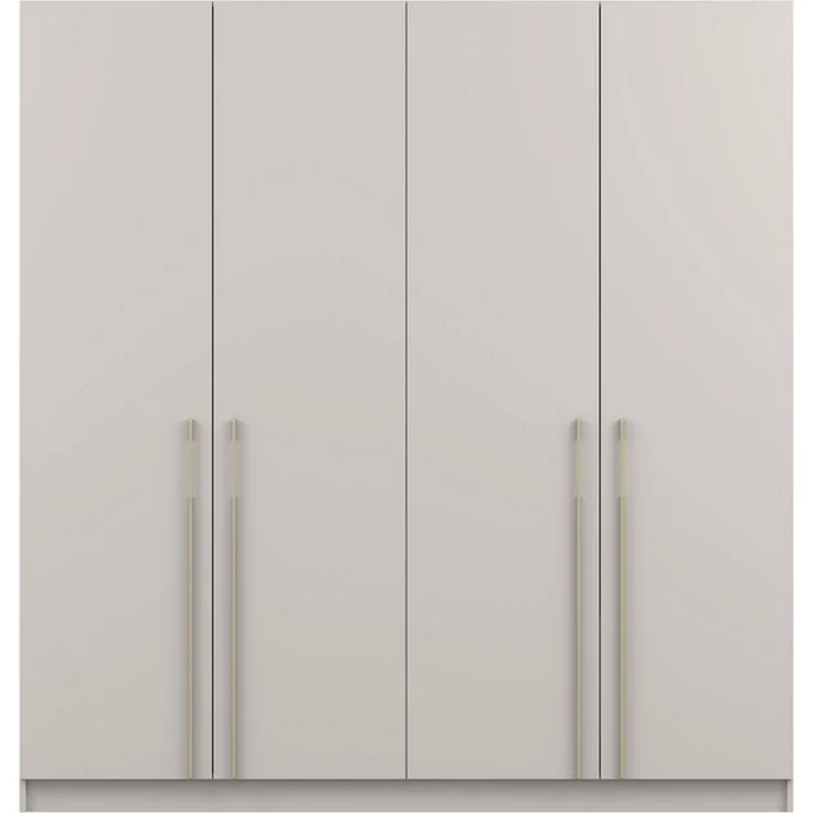 Deine Möbel 24 Komplettschlafzimmer Schlafzimmer-Set B MIRELO in Cashmere, (Set, 5-tlg, goldfarbene Griffe und Füße), mit Bett 160x200 cm, Kleiderschrank 200 cm, Kommode & 2 Nachttischen – Bild 3