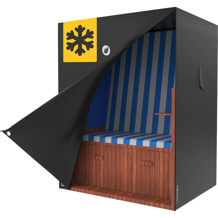 VERDOBA - Premium Strandkorb Schutzhülle winterfest 600D Oxford - 90 x 120 x 155 cm große Strandkorb Schutzhülle - wasserdichte Strandkorbhülle mit YKK Reißverschluss & UV-Schutz – Bild 1