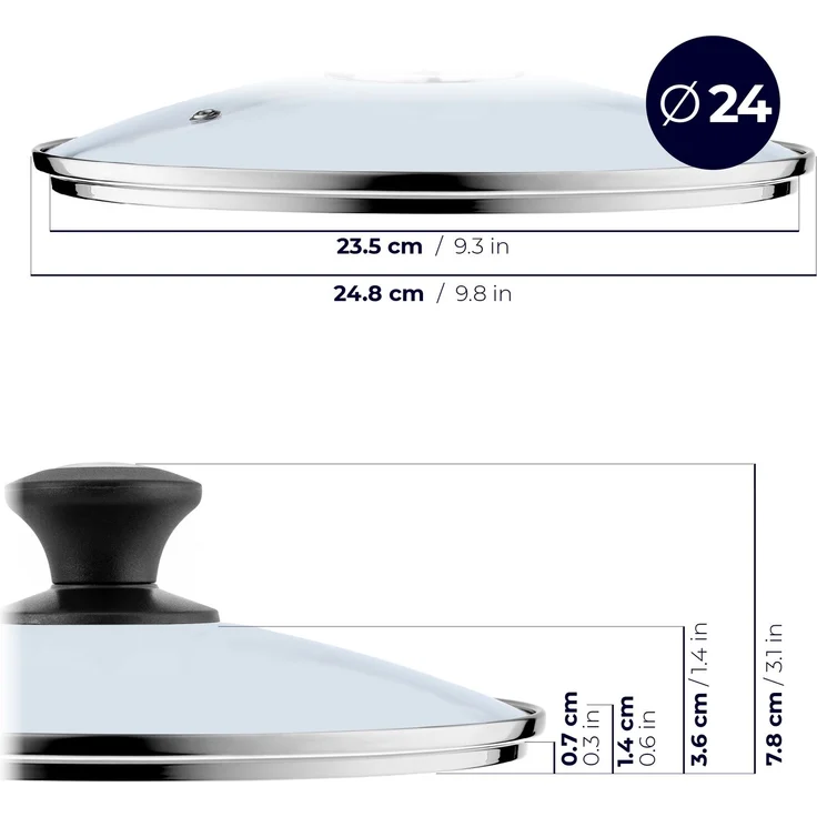 KADAX Glasdeckel-Deckelset 20/24/28 cm – Bild 5
