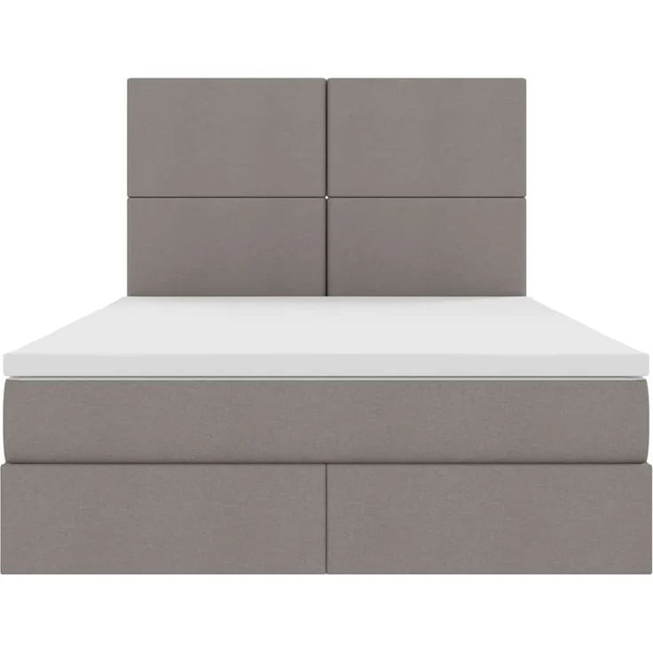vidaXL LED-Speicherbett mit Matratze Taupe 140 x 200 cm Stoff 3372360 – Bild 8