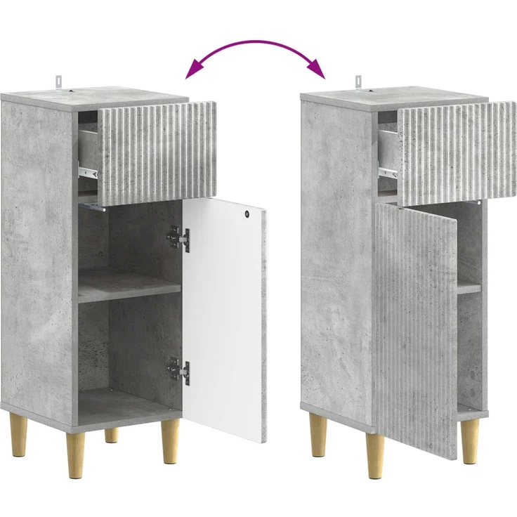 vidaXL 3-teiliges Badezimmer-Schranksystem ARNHEM 3 stk. Betongrau 3418011 – Bild 7