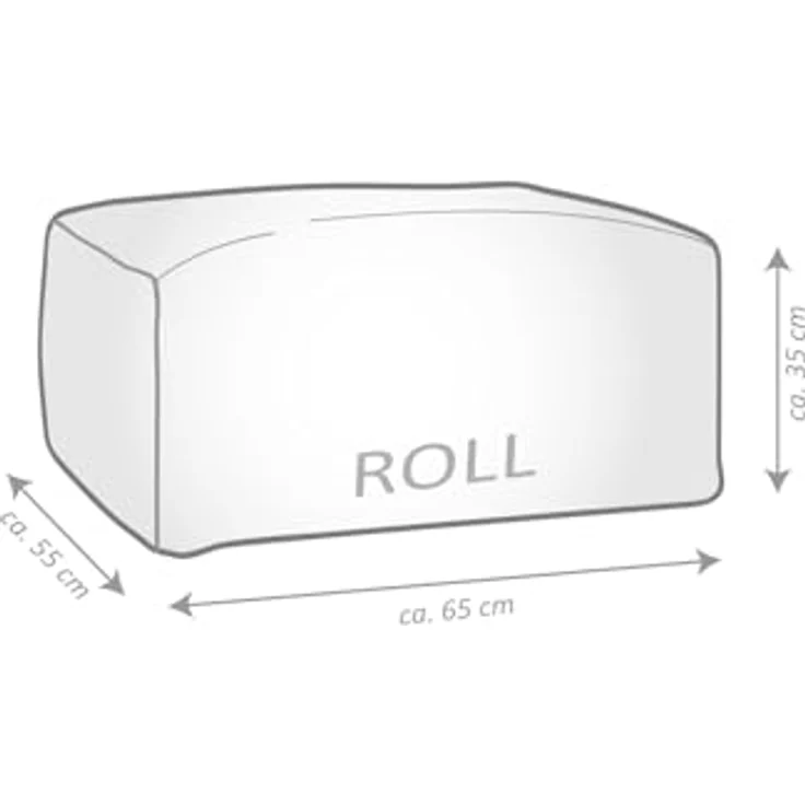 Sitting Point Sitzsack Shara ROLL Cord in grau – Bild 4