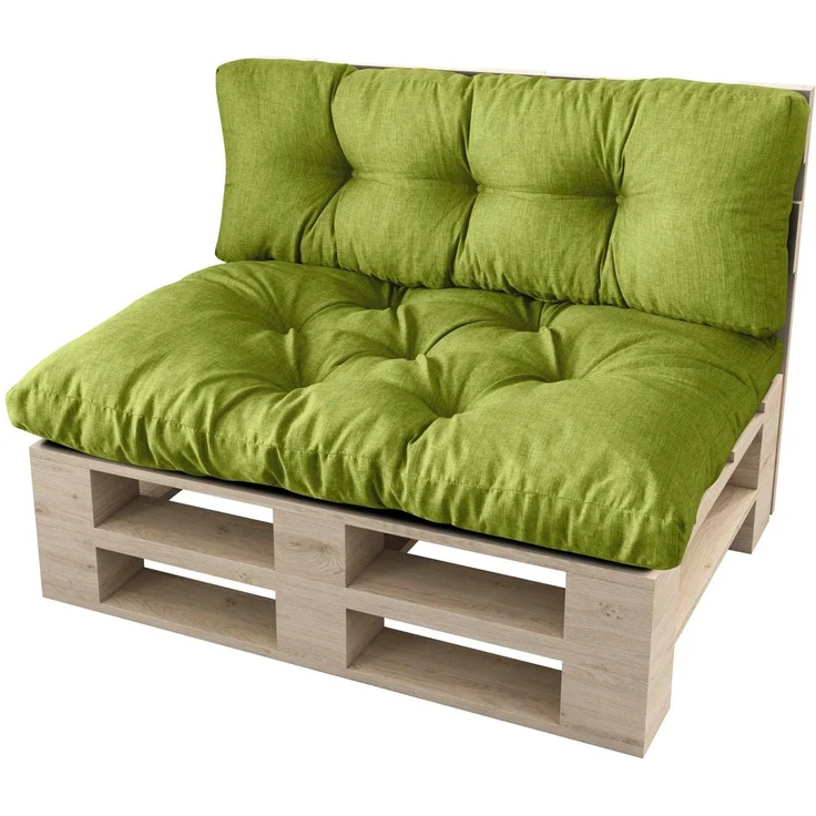 sunnypillow Palettenkissen Malmo - Set Sitzkissen 120x80x12 + Rückenkissen 120x40x15, palettenmöbel palettencouch polsterauflage