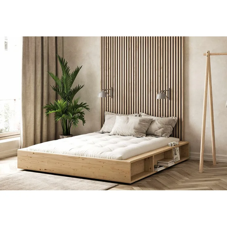 Karup Bett ZIGGY Futonbett 90 x 200 cm Bettgestell Kiefer Massivholz Natur lackiert