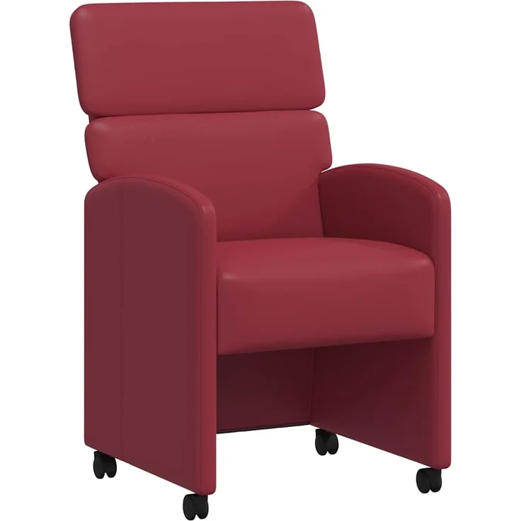vidaXL Esszimmerstühle mit Rollen 2 pcs Weinrot 58 x 65 x 98 cm 42017887 – Bild 1