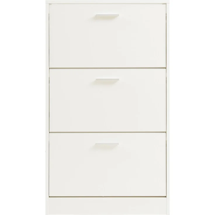 Schuhschrank Sykkylven 103x60x24 cm mit 3 Klappen Weiß [en. casa] – Bild 6