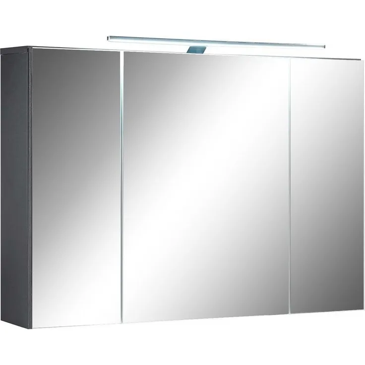 Spiegelschrank MELISSA in Grau mit LED Beleuchtung für Bad