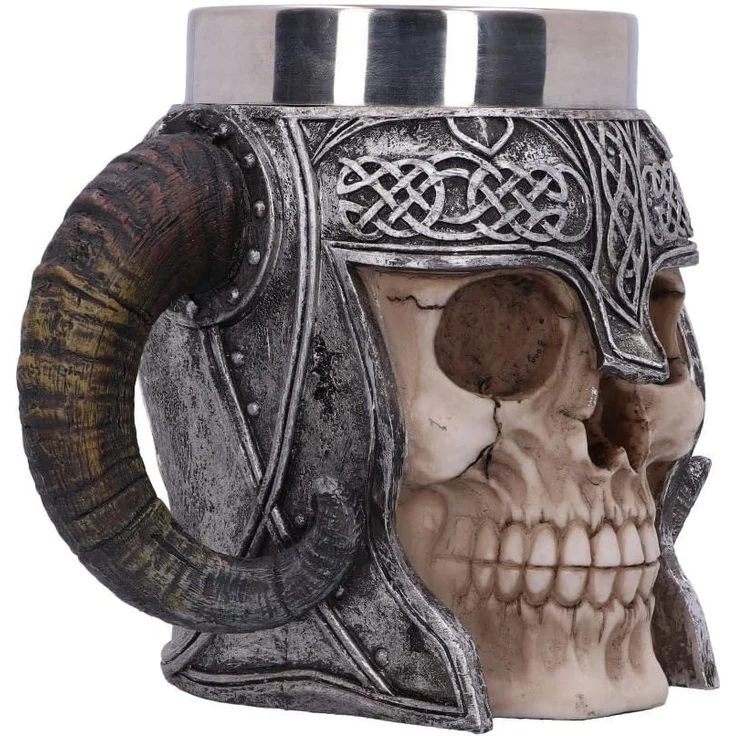 Figuren Shop GmbH Bierkrug Wikinger Totenkopf Krug - Walhalla - Gothic Bierkrug – Bild 7