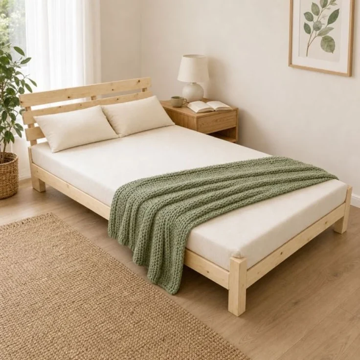 Relaxdays Bett Massivholz 120x200 cm – Bild 2