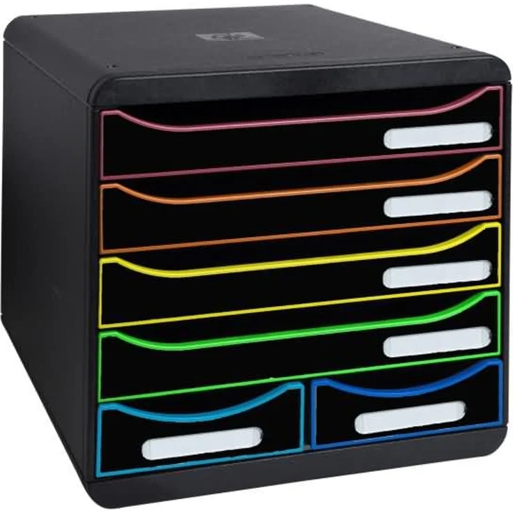 Exacompta Schubladenbox BIG BOX MAXI 312914D 6 Schübe harlekin/schwarz