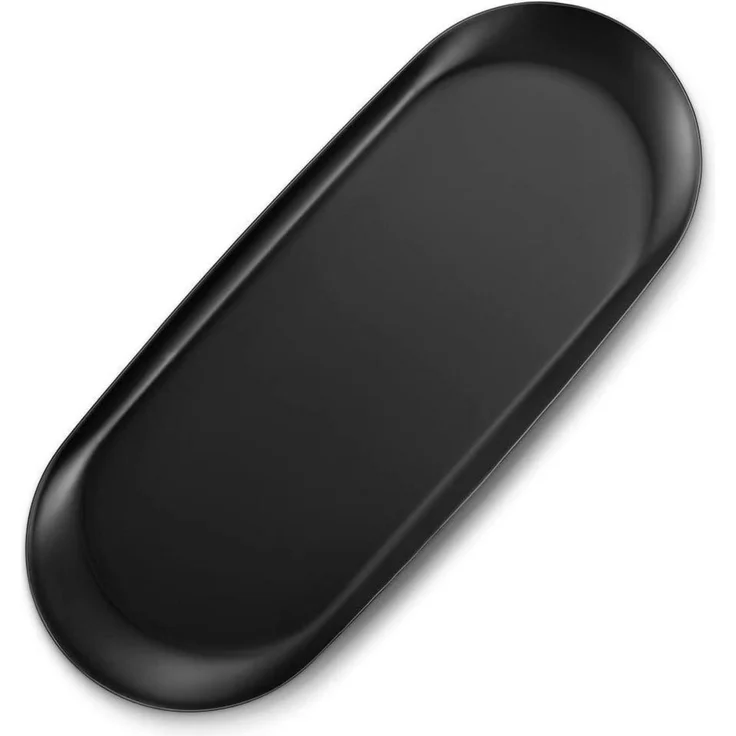 Edelstahl Deko Tablett XL 30x12cm Servierteller Schwarz Metall Ablageschale – Bild 1