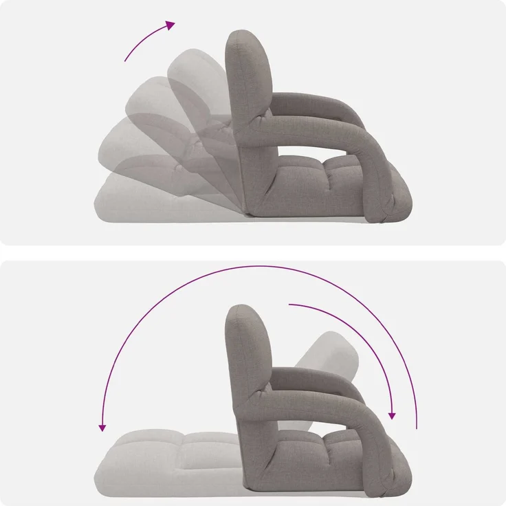 vidaXL Verstellbarer Fußsessel Taupe 58 x 62 x 58 cm Stoff 42028129 – Bild 8