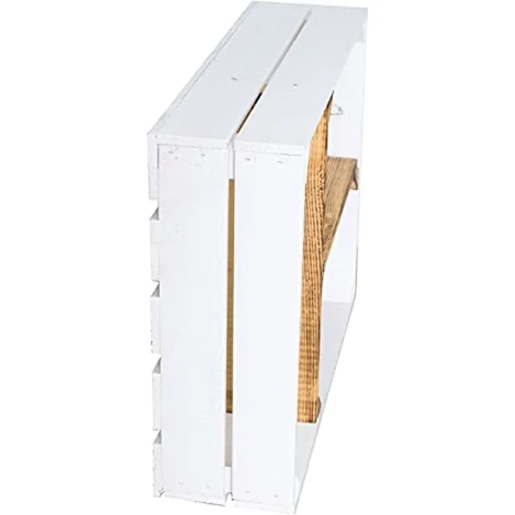 Kistenkolli Altes Land Allzweckkiste Obstkiste Bella Quer geflammt Weinkiste Ablegkiste Holzkiste Holzregal (Spar-Set, 1er Set) – Bild 3