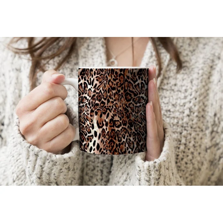 MuchoWow Tasse Tiermuster - Leopard - Design - Luxus, 1-tlg, Keramik, Kaffeetassen, Teetasse, Becher, Kaffeebecher, Geschenk – Bild 3