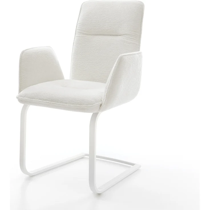 Freischwinger Vinja-Flex Bouclé Soft Beige Freischwinger flach Weiß – Bild 1