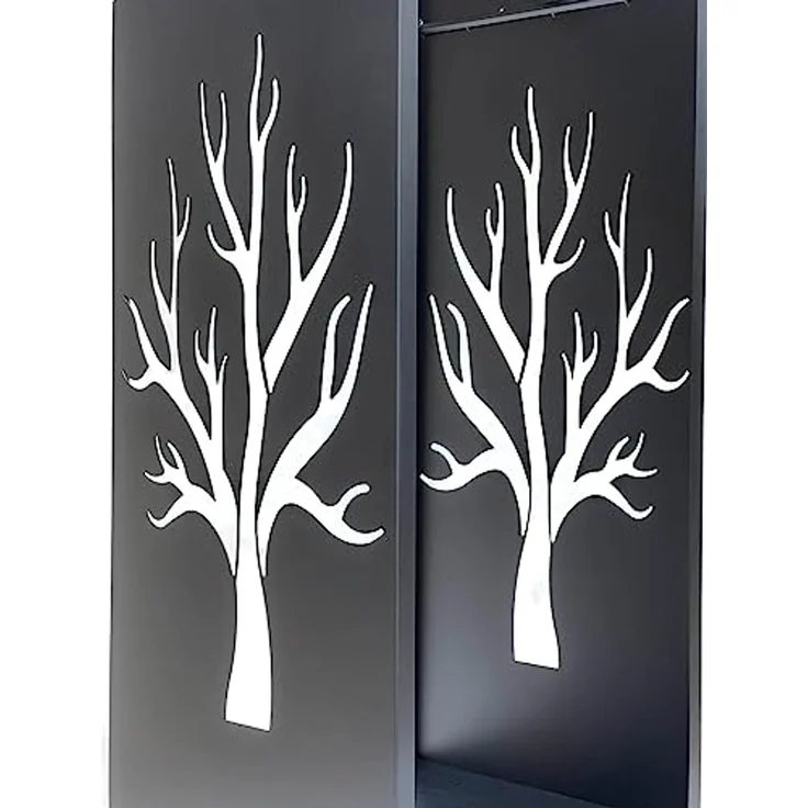 DanDiBo Kaminholzregal Innen Metall Schwarz 100 cm Kaminholzständer 96428 Brennholzregal Schmal Kaminholzhalter – Bild 6