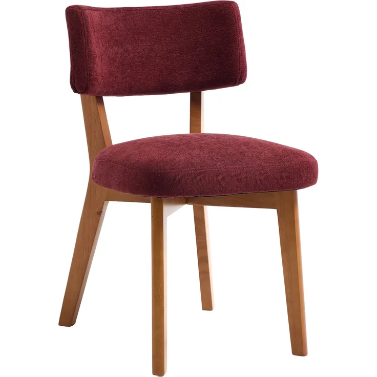 LVHOM 2er Set Esszimmerstühle Leinenstoff, Polsterstuhl aus Massivholz, belastbar bis 200 kg, Stuhl für Esszimmer, Homeoffice & Wohnzimmer, Rot