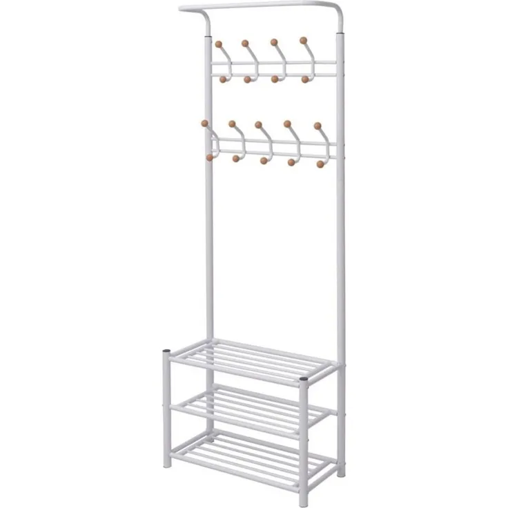vidaXL Garderobe mit Schuhablage 68×32×182,5 cm Weiß 243727