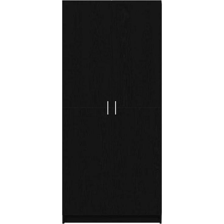 vidaXL Kleiderschrank mit Tür Schwarz Eichen-Optik 80 x 50,5 x 180 cm 3333855 – Bild 5