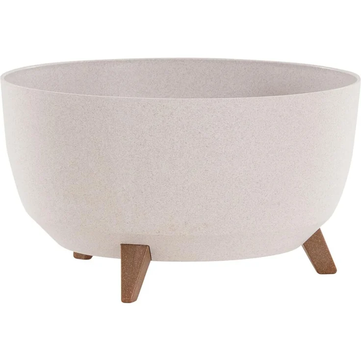 Siena Garden Pflanzgefäß OSLO, Kunststoff auf Füßen mit Einsatz creme 47 cm – Bild 1