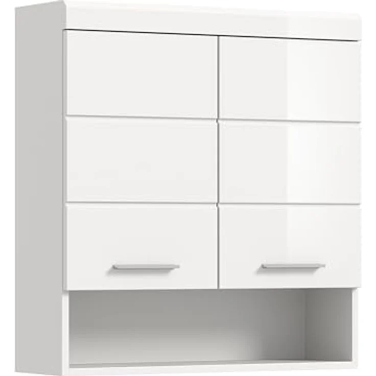 Xonox Scout Hängeschrank (B/H/T: 74x79x24 cm) in weiß Nachbildung und weiß Hochglanz tiefzieh – Bild 2